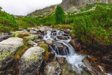 waterfall in the forest, slovakia