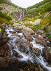 Fototapeta na wymiar waterfall in the mountains, slovakia