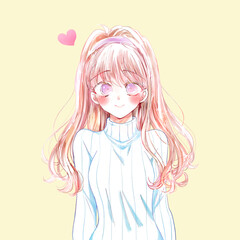 綺麗な女性　冬服　恋