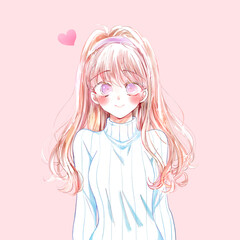 綺麗な女性　冬服　恋