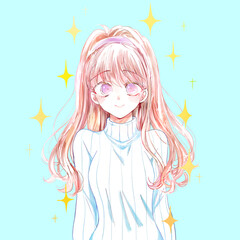 綺麗な女性　冬服　キラキラ