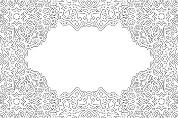 Line art for coloring book with rectangle border