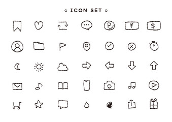 手描きのアイコンセット