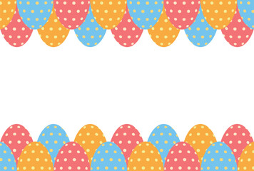 ドット柄のタマゴのフレーム背景素材