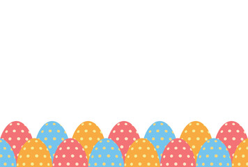 ドット柄のタマゴのフレーム背景素材