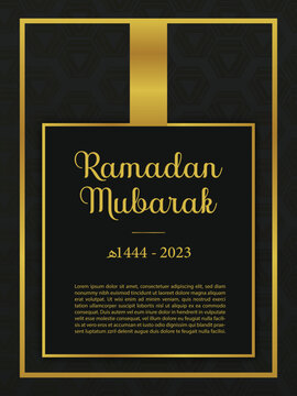 Ramadan Mubarak Golden texture poster template