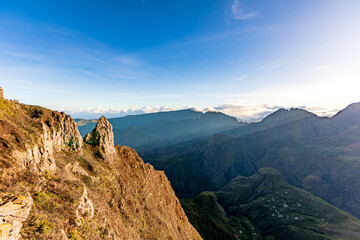 Mafate, Reunion Island - View to Mafate cirque from Maido point of view
