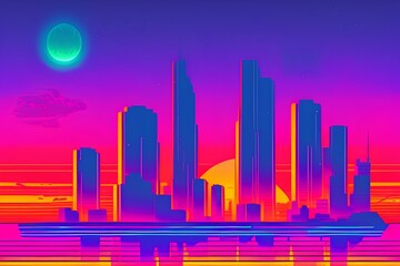 render, abstract neon background with red blue laser rays - generative ai