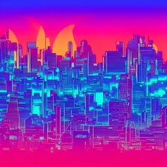 render, abstract neon background with red blue laser rays - generative ai