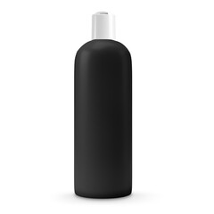 Black flip lid bottle isolated