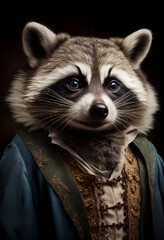 raccoon portrait - obrazy, fototapety, plakaty