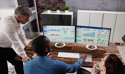Business Data Analytics On Computer Monitor