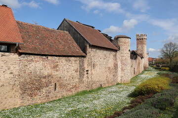 Town wall of Obernai in France