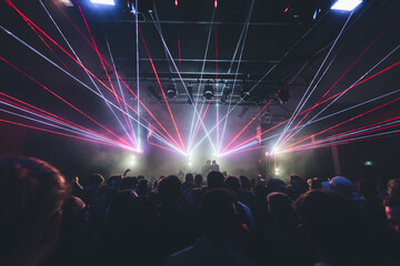 Fototapeta na wymiar Show laser electronic music party 