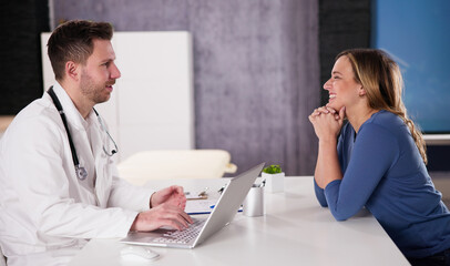 Pregnant Patient Woman At Doctor Checkup