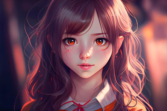 Premium AI Image  Beautiful Girl Anime Cute Anime Girl Sweet Anime Girl Anime  Wallpaper Cartoon Style Anime Girl AI Generative