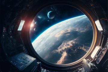 Fototapeta na wymiar Earth view from a spaceship