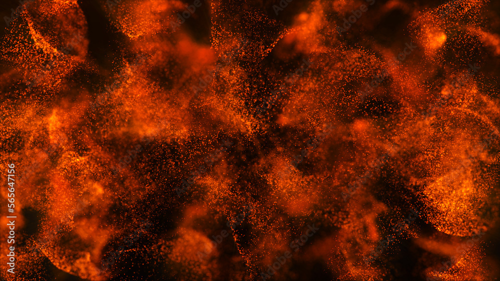 Poster abstract digital background. dynamic wave of glowing particles. data flow information. concept of di