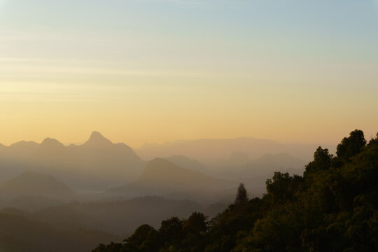 Mountain landscape. Mon kru ba sai, Tha song yang District, Tak Province, Thailand.