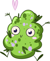 Cute marijuana. The character is cute Marijuhanna. Vector flat illustration
