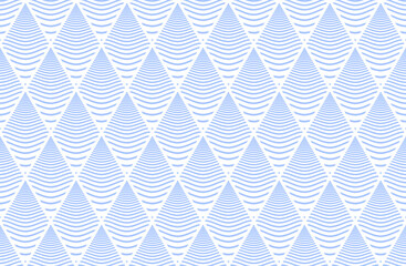 Seamless Geometric Diamonds Pattern. Blue Striped Lines Texture.