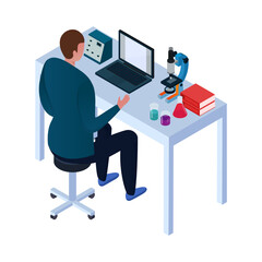 Chemist At Workplace Composition
