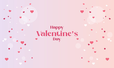 Valentine's Day Vector Background with Beautiful Hearts