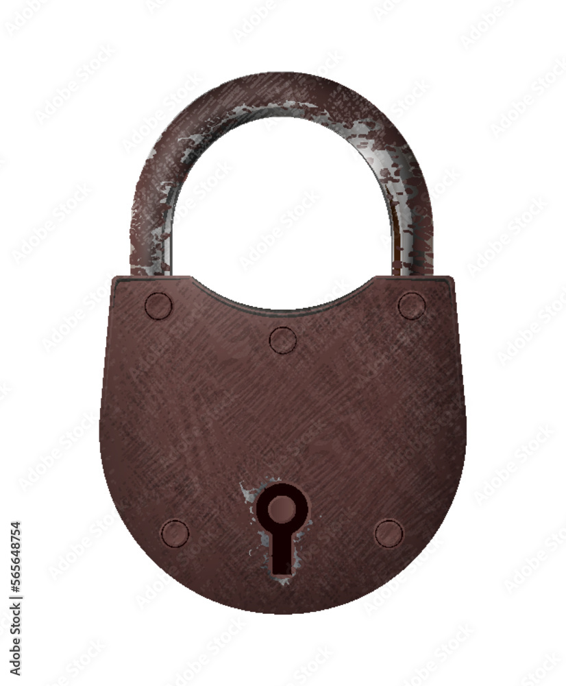 Poster realistic vintage lock composition