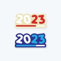 2023 new year loading sticker vector design