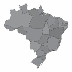 Obraz premium Brazil administrative map