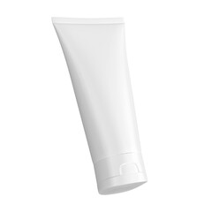 White flying squeeze tube cosmetic transparent