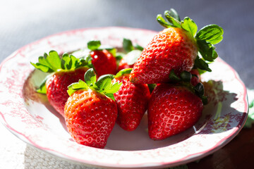 strawberries on a plate
