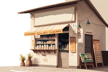 Small rice shop Illustration Created With Generative AI