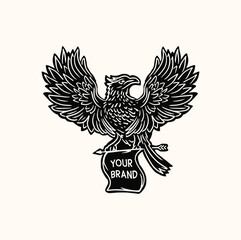 Obraz premium Illustration Hand drawing eagle vector design