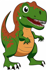 Dinosaur t-rex, cute small, cartoon. Generative AI