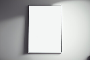 Mockup of minimalist white poster, monochrome, soft shadow,  IA générative