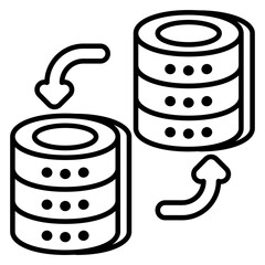 An icon design of database transfer 