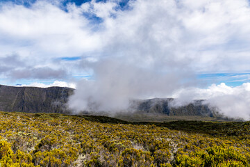 Reunion Island - Piton de la Fournaise volcano : The cliffs of the caldera