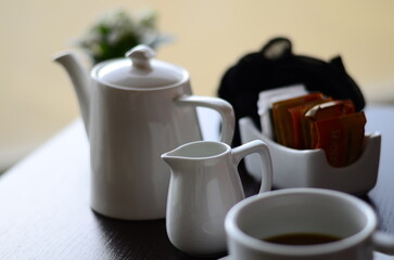 teapot and cup of tea
