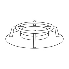 Stove burner vector outline icon. Vector illustration burning gas on white background. Isolated outline illustration icon of gas stove.