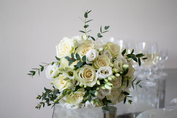 bouquet of white roses