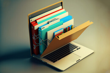 laptop online document management concept