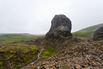 Jokulsargljufur National Park on a raining day, Iceland