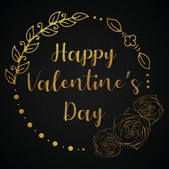 happy valentine's day golden calligraphy design valentine's day banner