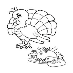 Thanks giving coloring page for kids.