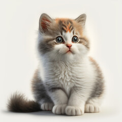 Cat, cute, small, ultra hd, realistic, 8k, depth of field, white background