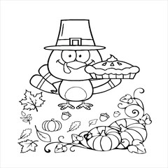 Thanks giving coloring page for kids.