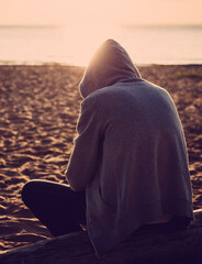 Sad Young Man outdoor