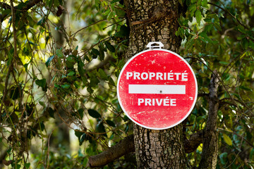 un panneau de signalisation de Propriété privée - obrazy, fototapety, plakaty