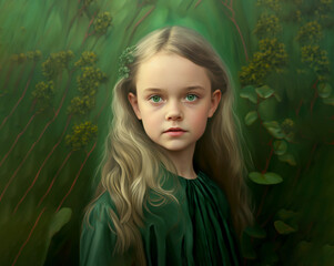 Little beautiful fairytale girl generated by AI